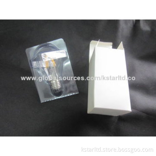 LED filament bulb, A60, 4W, glass cover, 220-240 or 110-130V AC, CE- and RoHS-, TUV-approved
